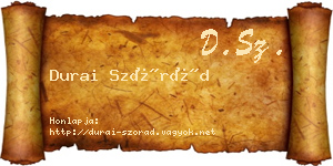 Durai Szórád névjegykártya